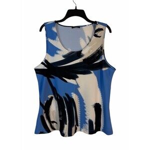 Natori Womens XL Sleeveless Tank Top Blouse Blue Soft